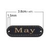 Picture of Wood Connectors Findings Oval Black Message " May " Carved 3.8cm x 1.2cm, 8 PCs