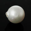 Picture of Acrylic Imitation Pearl Bubblegum Beads (Half Drilled) Round White 8mm Dia, Hole: Approx 2mm, 30 PCs