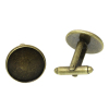 Bild von Messing Manschettenknöpfe Rund Bronzefarbe für 16mm Cabochon 25mm x 18mm 10 Stück