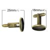 Bild von Messing Manschettenknöpfe Rund Bronzefarbe für 16mm Cabochon 25mm x 18mm 10 Stück