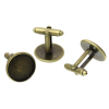 Bild von Messing Manschettenknöpfe Rund Bronzefarbe für 16mm Cabochon 25mm x 18mm 10 Stück