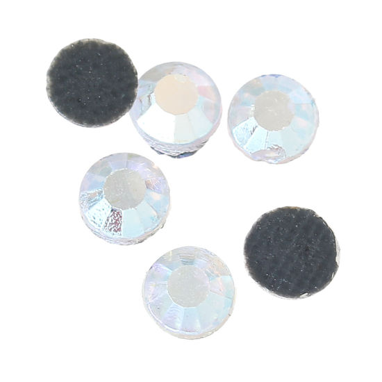 Picture of ss16 Iron On Hot Fix Rhinestone Flatback Clear AB Color DIY Faceted 4mm(1/8") Dia, 5000 PCs