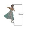Picture of 2 PCs Natural Wood Embellishments Scrapbooking Girl Green 5cm x 2.6cm