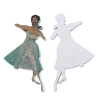 Picture of 2 PCs Natural Wood Embellishments Scrapbooking Girl Green 5cm x 2.6cm