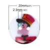 Picture of Resin Sewing Buttons Scrapbooking 2 Holes Round At Random Mixed Person Man Pattern 20mm( 6/8") Dia, 100 PCs