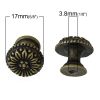Picture of Zinc Based Alloy Drawer Handles Pulls Knobs Cabinet Furniture Hardware Mushroom Antique Bronze Flower Carved 16mm x15mm( 5/8" x 5/8"), 10 PCs