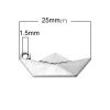 Picture of Zinc Metal Alloy Charm Pendants Paper Boat Antique Silver Color 25mm(1") x 10mm(3/8"), 6 PCs