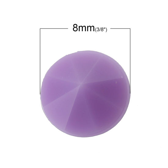 アクリル ラインストーン 円形 ファセット・カット 薄紫色 直径： 8mm、 500 個 の画像