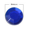 Picture of Acrylic Rhinestones Round Flatback Dark Blue Faceted 8.0mm Dia, 1000 PCs