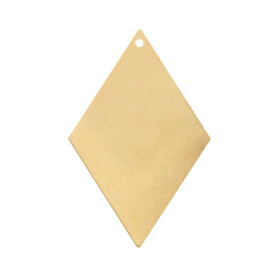 Bild von Messing Charm Anhänger Raute Messingfarbe 4.4cm x 2.9cm, 20 Stücke
