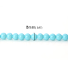 Picture of Glass Loose Beads Round Lake blue About 8mm Dia, Hole: Approx 1.5mm,80.4cm long, 2 Strands (Approx 108 PCs/Strand)