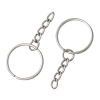 Picture of Iron Based Alloy Keychain & Keyring Circle Ring Silver Tone 48mm x 23mm, 50 PCs
