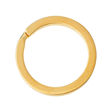 Iron Based Alloy Keychain & Keyring Circle Ring Gold Plated 25mm Dia 20 PCs