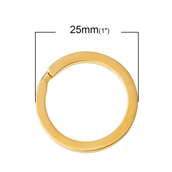 Immagine di Lega di Ferro Anello Portachiavi Anello Oro Placcato Dia 25mm 20 Pz