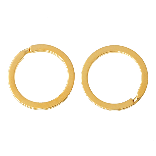 Immagine di Lega di Ferro Anello Portachiavi Anello Oro Placcato Dia 25mm 20 Pz