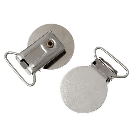 Ребенок Скрепка Со Соской Круглые Серебряный Тон 35mm x 23mm(Можно Вставить 2.4см), 20 ШТ