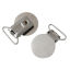 Picture of Iron Based Alloy Baby Pacifier Clip Round Cabochon Setting (Fits 24mm Dia) Silver Tone 35mm(1 3/8") x 23mm( 7/8"), 20 PCs