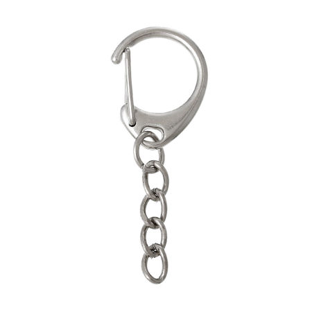 Aleación Llaveros y Tono de Plata 49mm x 18mm, 200 Unidades