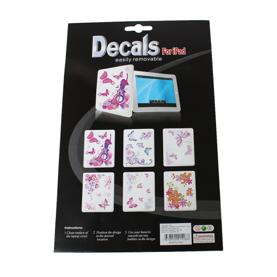 Picture of Plastic Ipad Skin Sticker Decal Wrap Multicolor Rhinestone Flower Pattern 24cm x17cm(9 4/8" x6 6/8"), 5 Sheets