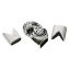 Picture of Hook Clasps Bracelet End Bar With Slider For Leather Bracelet Skull Halloween Antique Silver Color (Fits 10mm x 5mm Cord,Can Hold ss5 Rhinestone) 25mm x15mm 13mm x12mm, 2 Sets
