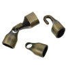 Picture of Zinc Based Alloy Hook Clasps Antique Bronze (Fits 10mm x 7mm Cord) 24mm x 13mm 20mm x 13mm, 2 Sets