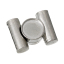 Picture of Zinc Based Alloy Magnetic Clasps Rectangle Silver Tone Cabochon Settings (Fits 10mm Dia, Fits 15mm x 3mm Cord) 22mm x 17mm, 2 Sets