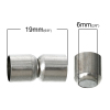 Image de Fermoir Magnétique Forme Colonne Argent Mat, 20mm x 10mm, 2 Kits