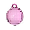 Picture of Acrylic Charm Pendants Round Fuchsia Faceted 27mm x 21mm, 20 PCs