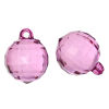 Picture of Acrylic Charm Pendants Round Fuchsia Faceted 27mm x 21mm, 20 PCs