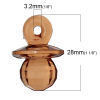 Picture of Acrylic Charm Pendants Baby Pacifier Brown 28.0mm x 19.0mm, 50 PCs