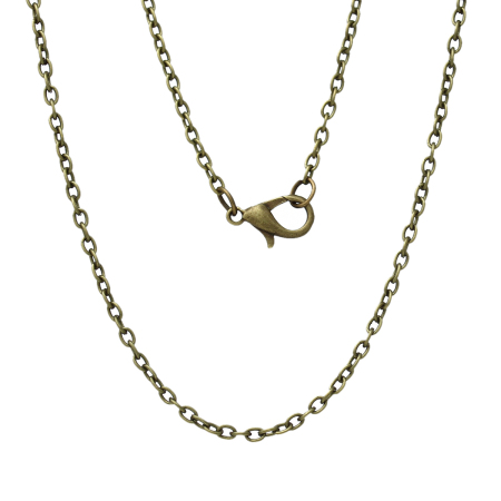 Iron Based Alloy Cable Chain Necklace Antique Bronze 62cm(24 3/8") long, Chain Size: 3x2mm(1/8"x1/8"), 12 PCs