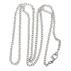 Picture of Iron Based Alloy Cable Chain Necklace Silver Tone 77cm(30 3/8") long, Chain Size: 3.5x2.5mm(1/8"x1/8"), 12 PCs