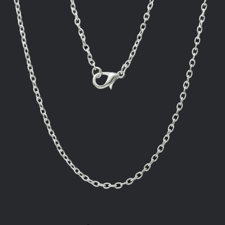 Immagine di Lega di Ferro Collana Argento Placcato Cavo Catena 77.0cm Dimensione della Catena: 3x2mm 12 Pz