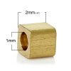 Image de 500 Pcs Perles pour DIY Fabrication de Bijoux de Rocailles Carrées en Laiton Cube Or Clair Env. 2mm x 2mm, Trou: env. 1mm