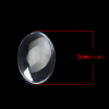 Picture of Transparent Glass Dome Seals Cabochons Oval Flatback Clear 30mm(1 1/8") x 20mm( 6/8"), 4 PCs