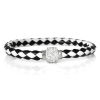 Bild von 5 Strange Messing Einfach Geflochtene Armbänder Schwarz & Weiß Facettiert Transparent Strass