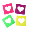 Picture of Wood Embellishments Scrapbooking Square At Random Mixed Heart Pattern 4.9cm(1 7/8") x 4.9cm(1 7/8"), 20 PCs
