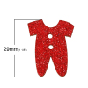 Picture of Wood Sewing Button Scrapbooking Baby's Clothes At Random Mixed Glitter 2 Holes 29mm(1 1/8") x 23mm( 7/8"), 20 PCs
