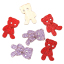 Picture of Natural Wood Sewing Button Scrapbooking Bear At Random Mixed Glitter 2 Holes 30mm(1 1/8") x 20mm( 6/8"), 20 PCs