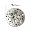 Picture of Zinc Based Alloy Hammered Connectors Findings Sand Dollar Antique Silver Color 18mm Dia, 50 PCs