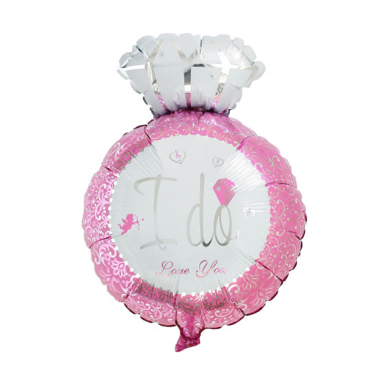 Изображение Алюминиевая фольга Воздушный шар Кольцо Розовый Ангел Узор 70.5см x 47см, 5 ШТ