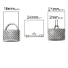 Picture of Zinc Based Alloy Toggle Clasps Lock Antique Silver Color 23mm x 21mm 21mm x 19mm 24mm x 6mm, 1 Set