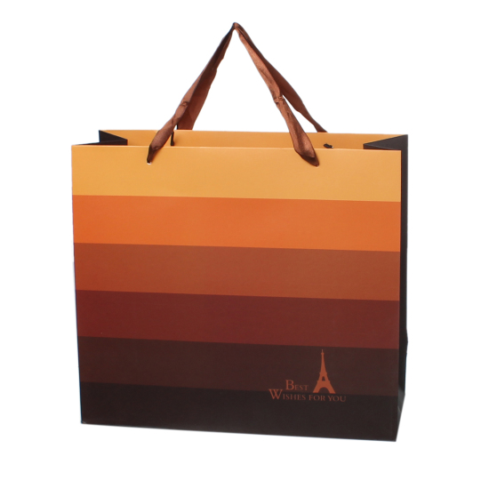 Picture of Paper Party Gift Bags Rectangle At Random Mixed Eiffel Tower Letter Pattern 30.5cm x27cm(12" x10 5/8"), 2 PCs