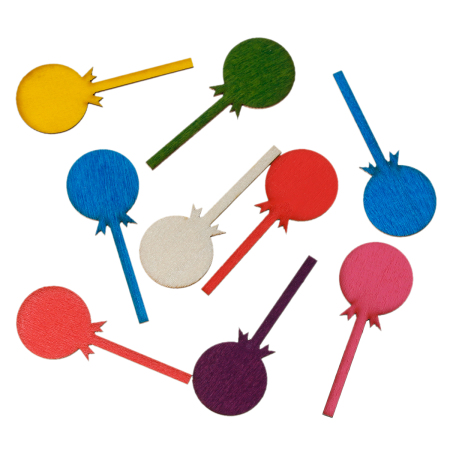 Natural Wood Embellishments Scrapbooking Lollipop At Random Mixed 48mm(1 7/8") x 19mm( 6/8"), 100 PCs