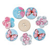 Picture of Wood Sewing Buttons Scrapbooking At Random Mixed 2 Holes Butterfly Pattern 25mm x24mm(1" x1") - 24mm(1") Dia, 50 PCs