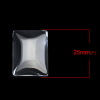 Picture of 3 PCs Glass Dome Seals Cabochon Rectangle Flatback Transparent Clear 25mm x 18mm