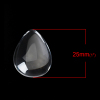 Picture of Transparent Glass Dome Seals Cabochons Teardrop Flatback Clear 25mm(1") x 18mm( 6/8"), 50 PCs