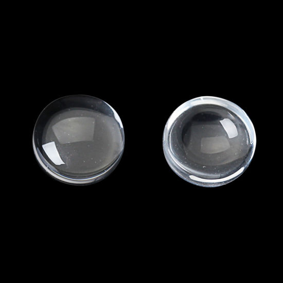 Bild von Transparent Glas Cabochons Glaskuppel Rund Klar 8mm D., 20 Stücke