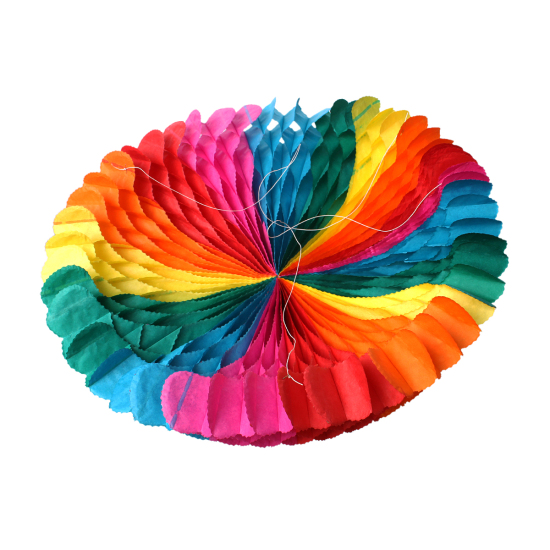 Picture of Paper Party Garland Decorations Parachute Multicolor Message "Party Time" Pattern 19cm x17.5cm(7 4/8" x6 7/8"), 1 Piece