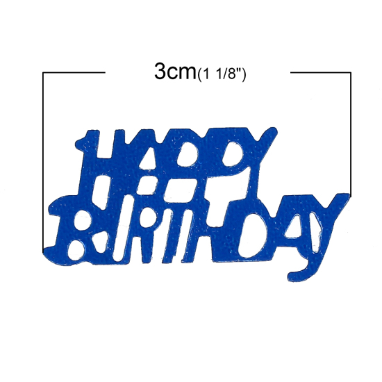 Picture of PVC Confetti Party Decoration Birthday Message "Happy Birthday" At Random Mixed 3cm x1.5cm(1 1/8" x 5/8"), 40 Grams